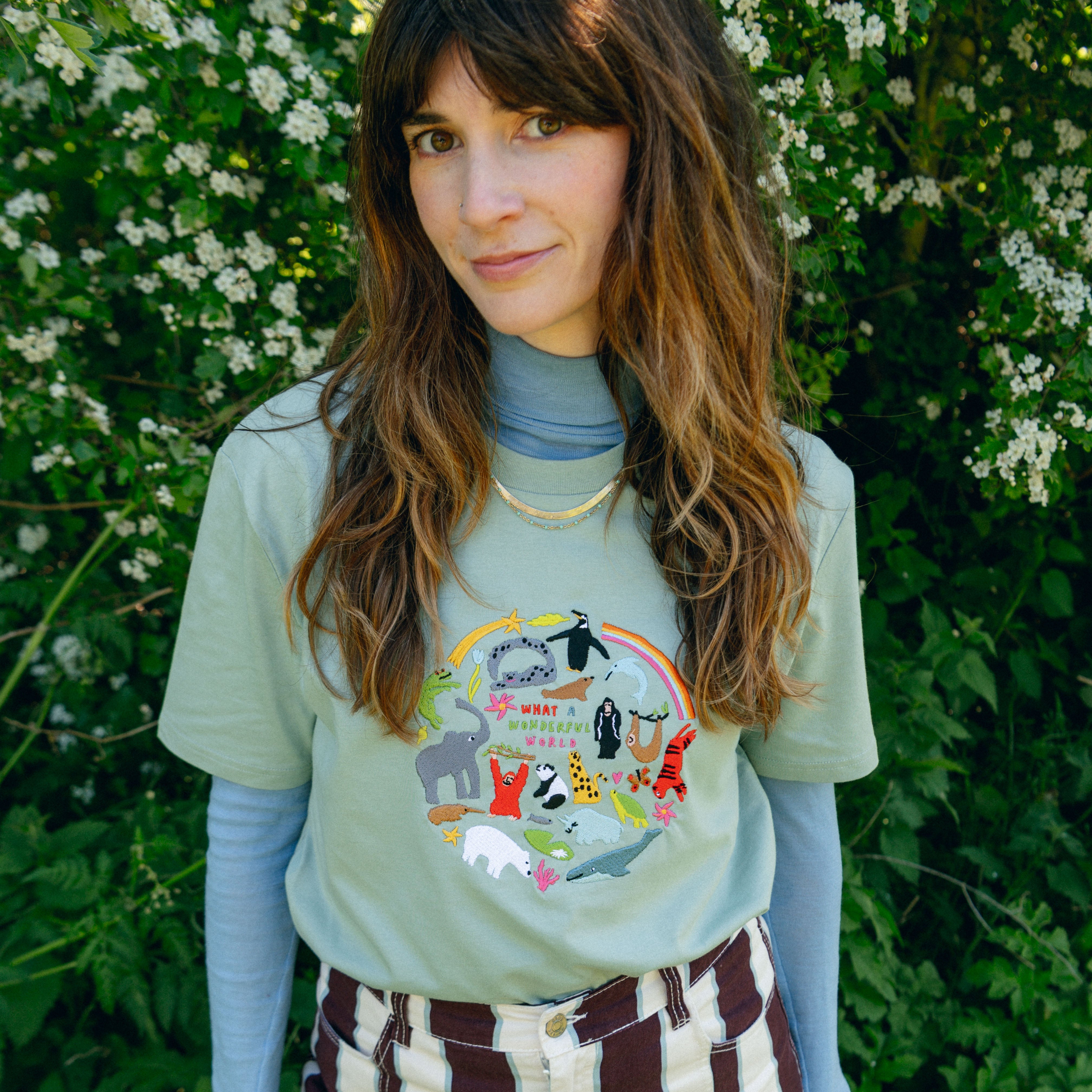 WWF Limited Edition 'What A Wonderful World' Embroidered Adults T-Shirt