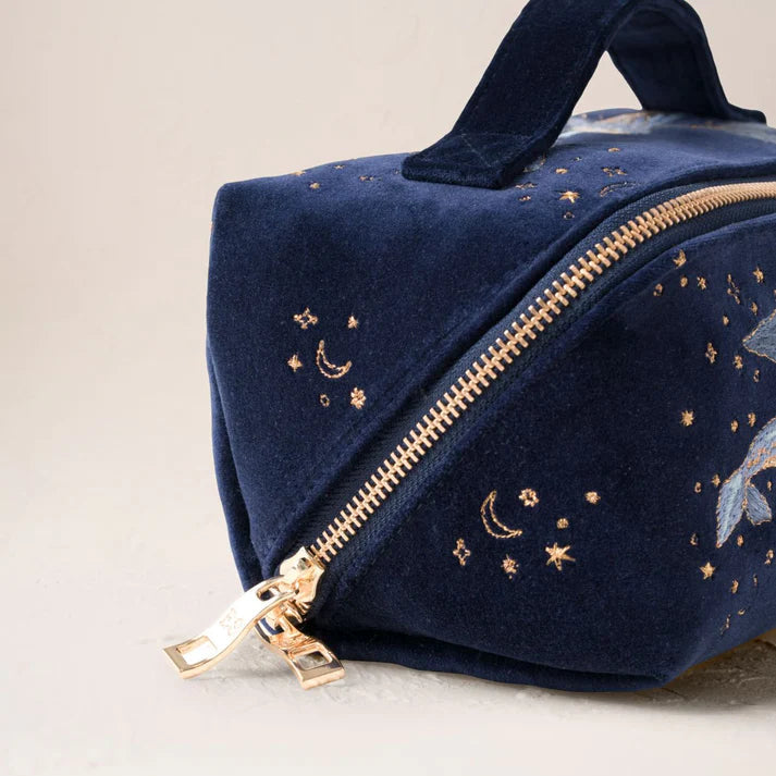 Mystical Whale Open Flat Makeup Bag - Navy