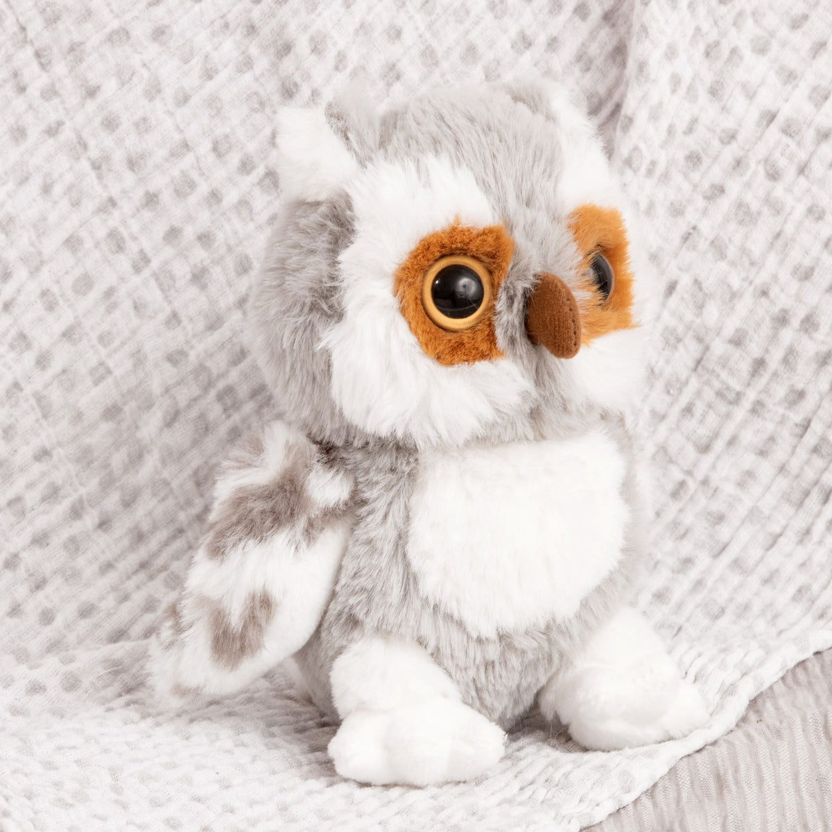 Stuffed White Toy Owl Safe For Baby Cartoon White Simulated Owl
