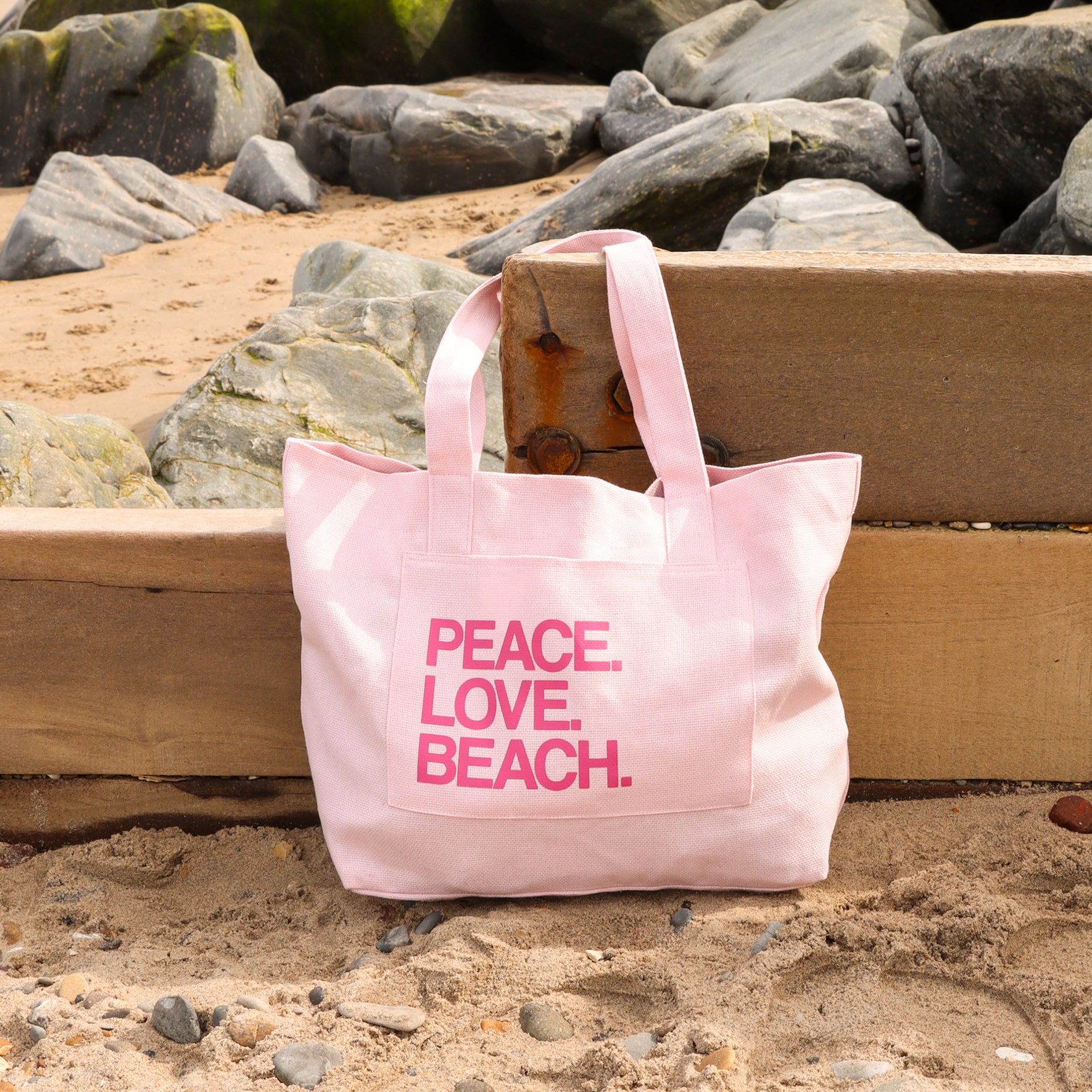 Cotton Beach Bag - Pink