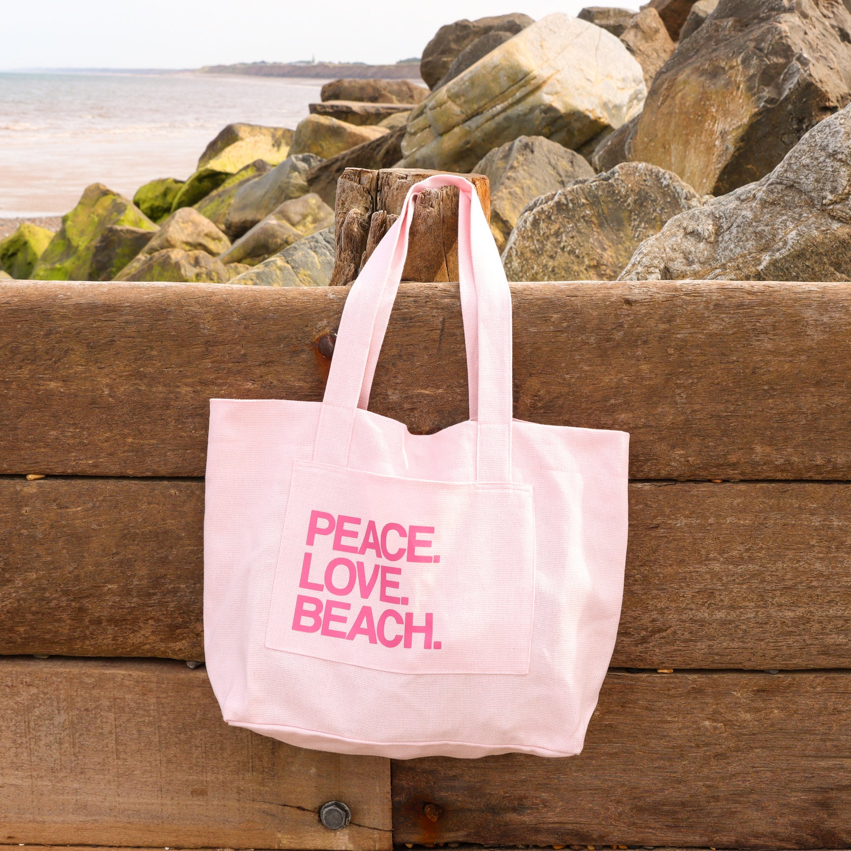 Cotton Beach Bag - Pink