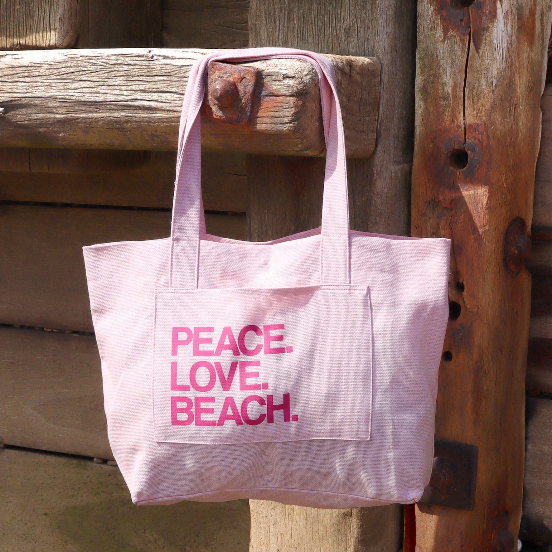 Cotton Beach Bag - Pink