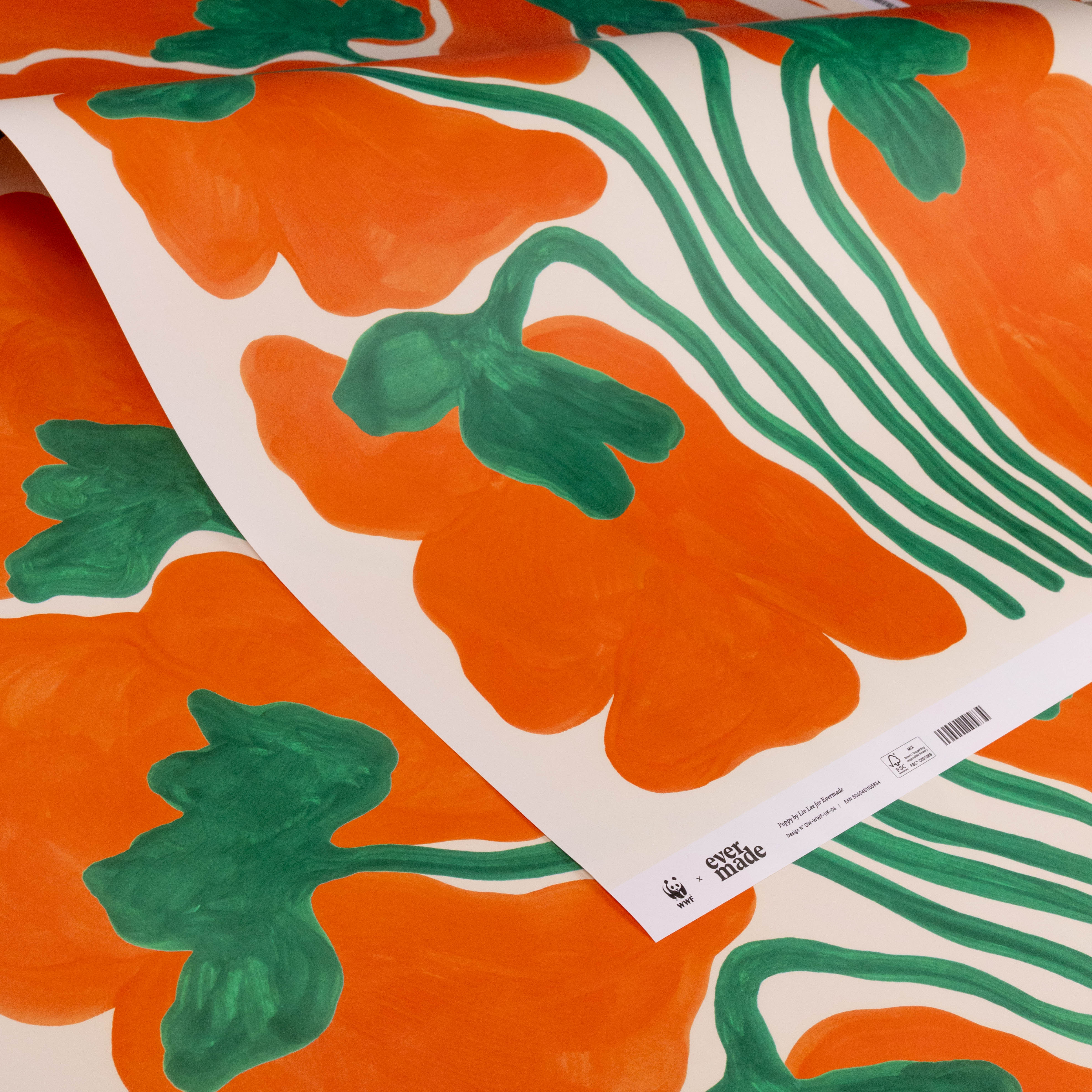 Evermade x Liv Lee - Poppy WWF Luxury Gift Wrap (2 Sheets)