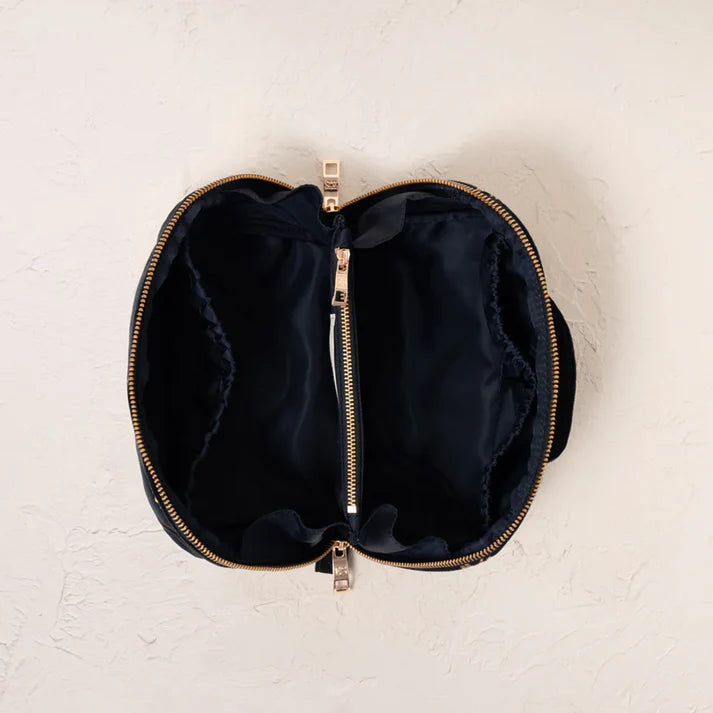 Honey bee Open Flat Makeup Bag - Charcoal