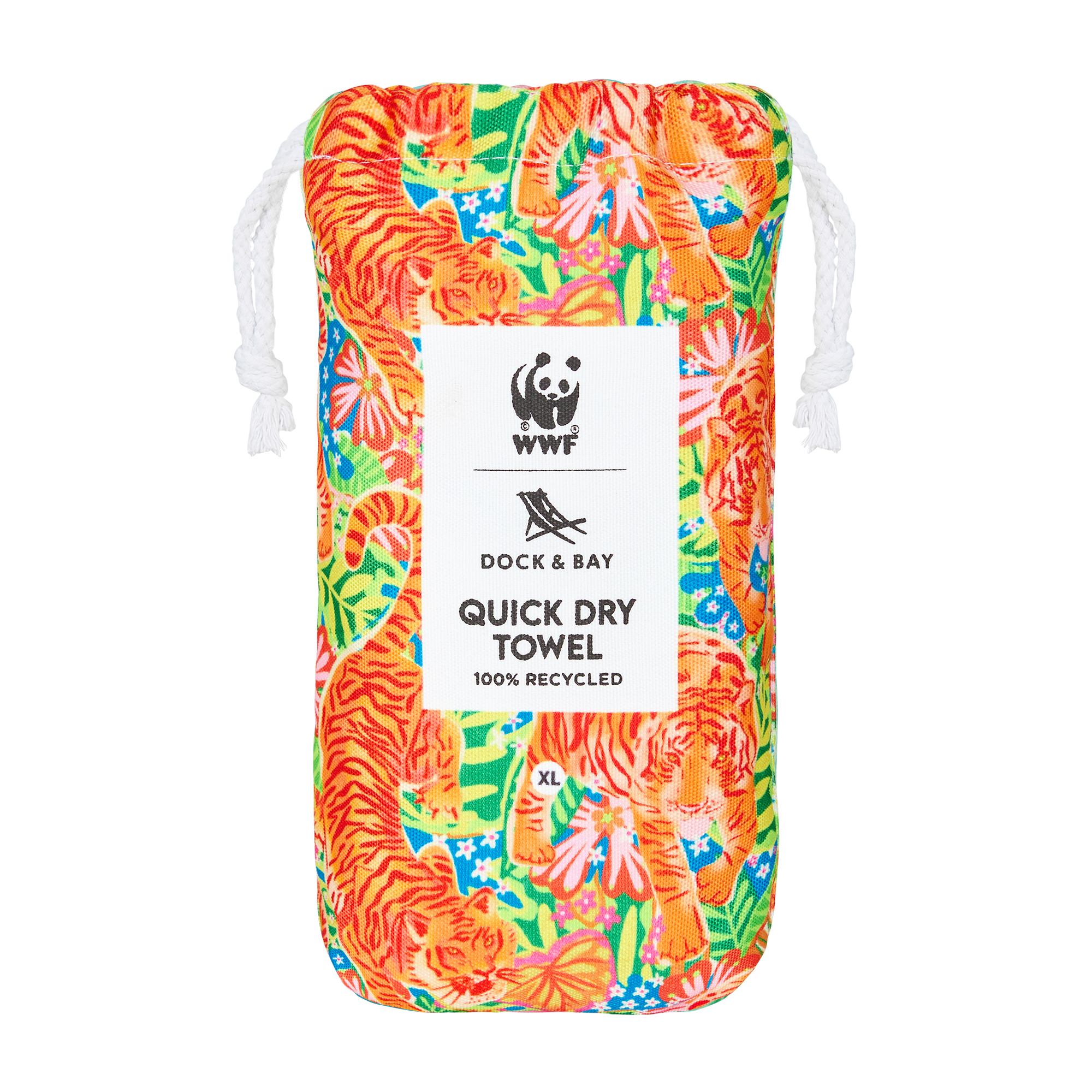 Exclusive WWF x Dock & Bay Quick Dry Beach Towel - Jungle Roar