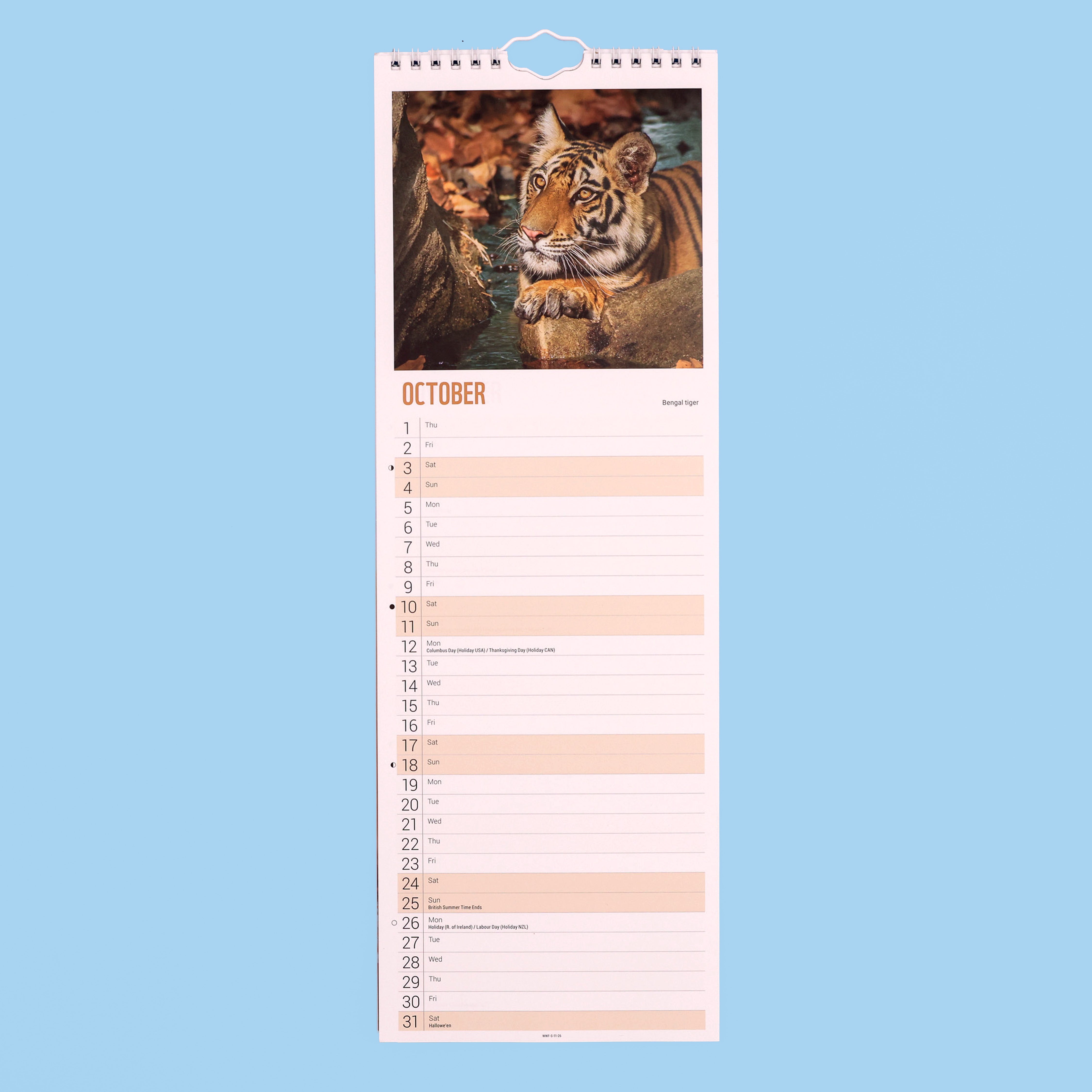 Tiger Slim Calendar 2026