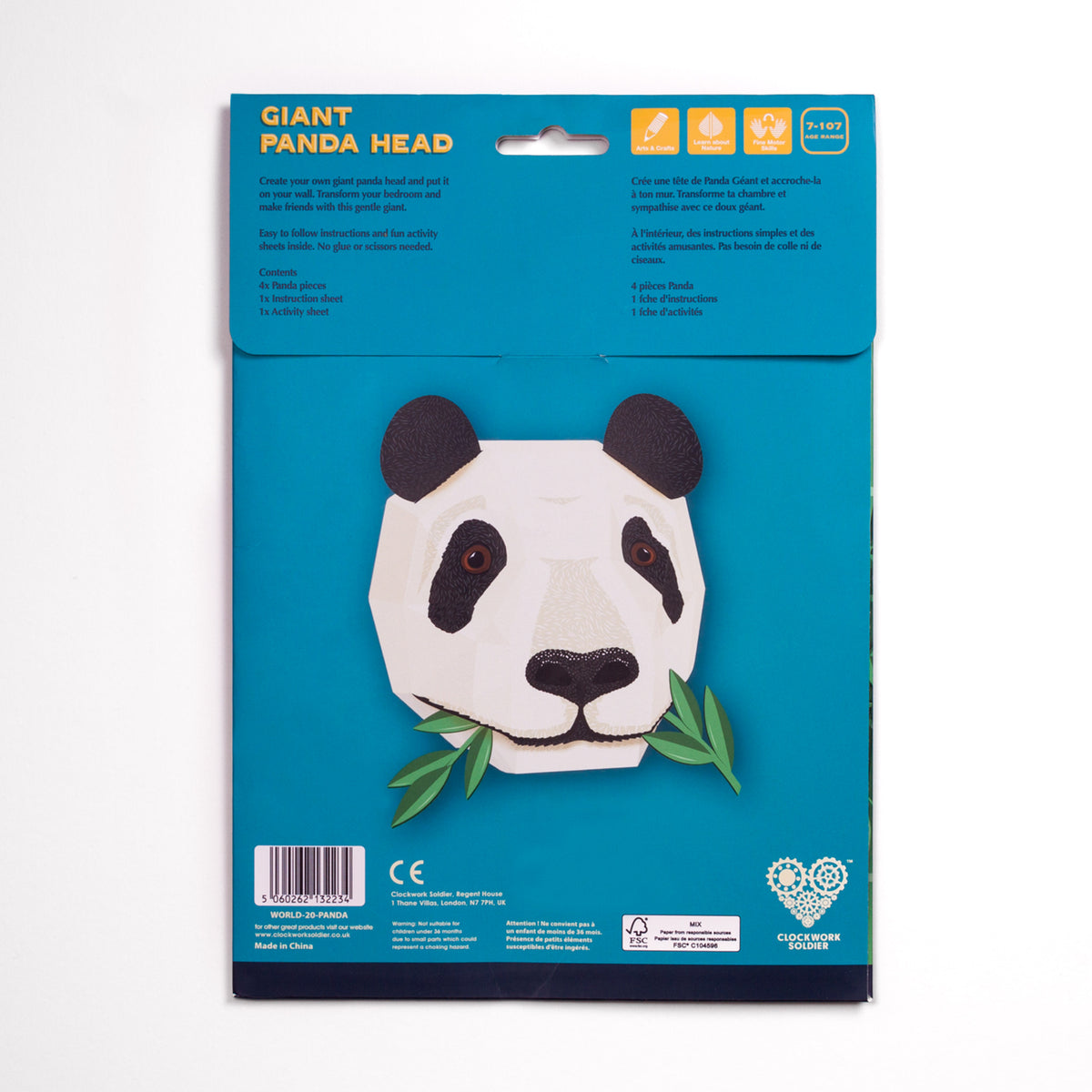 Back of flat pack giant panda head