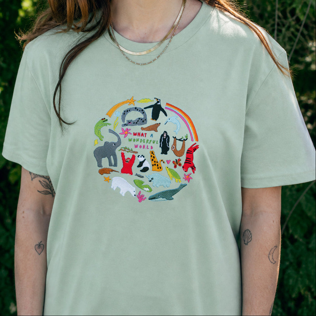 WWF Limited Edition 'What A Wonderful World' Embroidered Adults T-Shirt