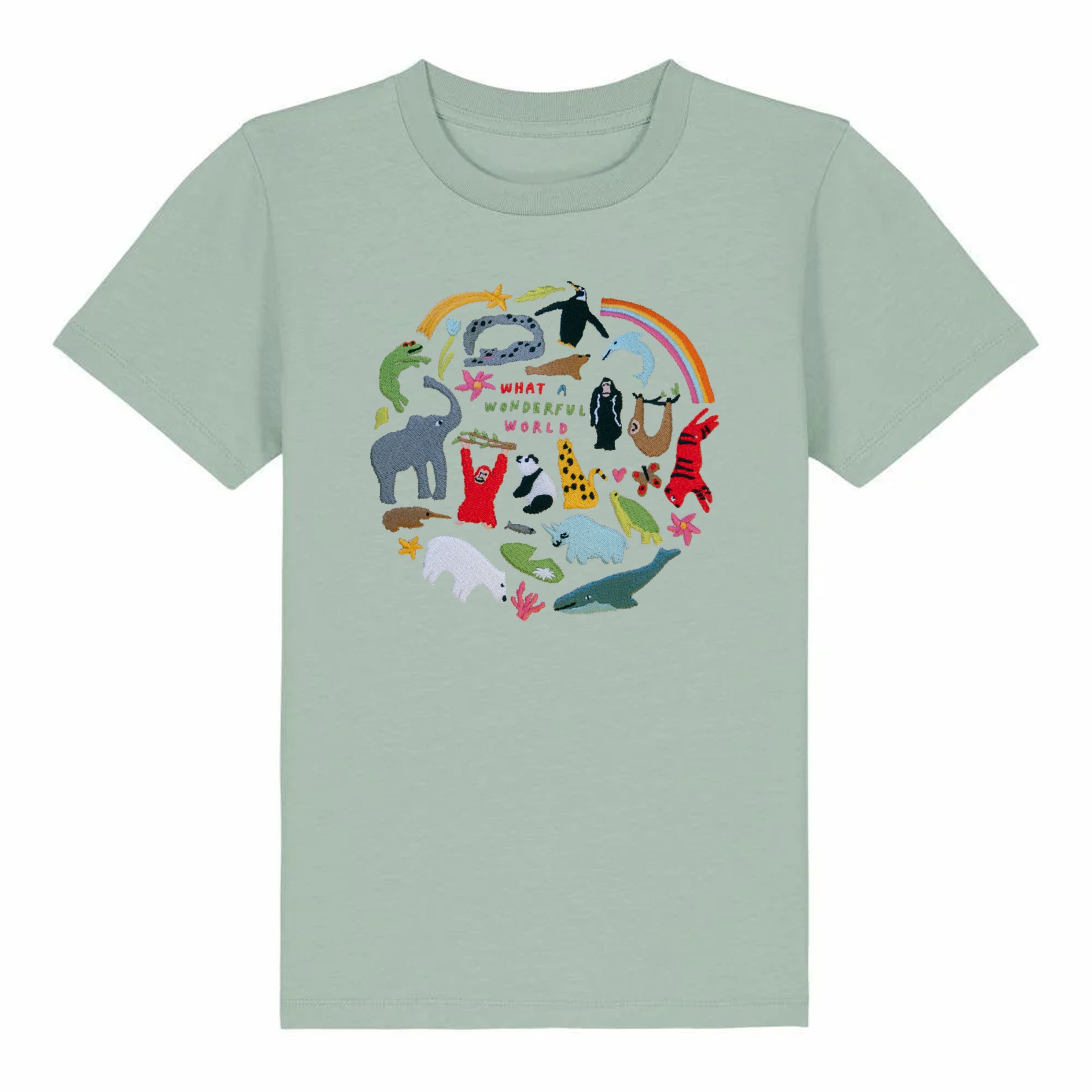 Embroidery Patchwork Shirts（KIDS） WWF Limited Edition 'What A Wonderful World' Embroidered Kids T-Shirt