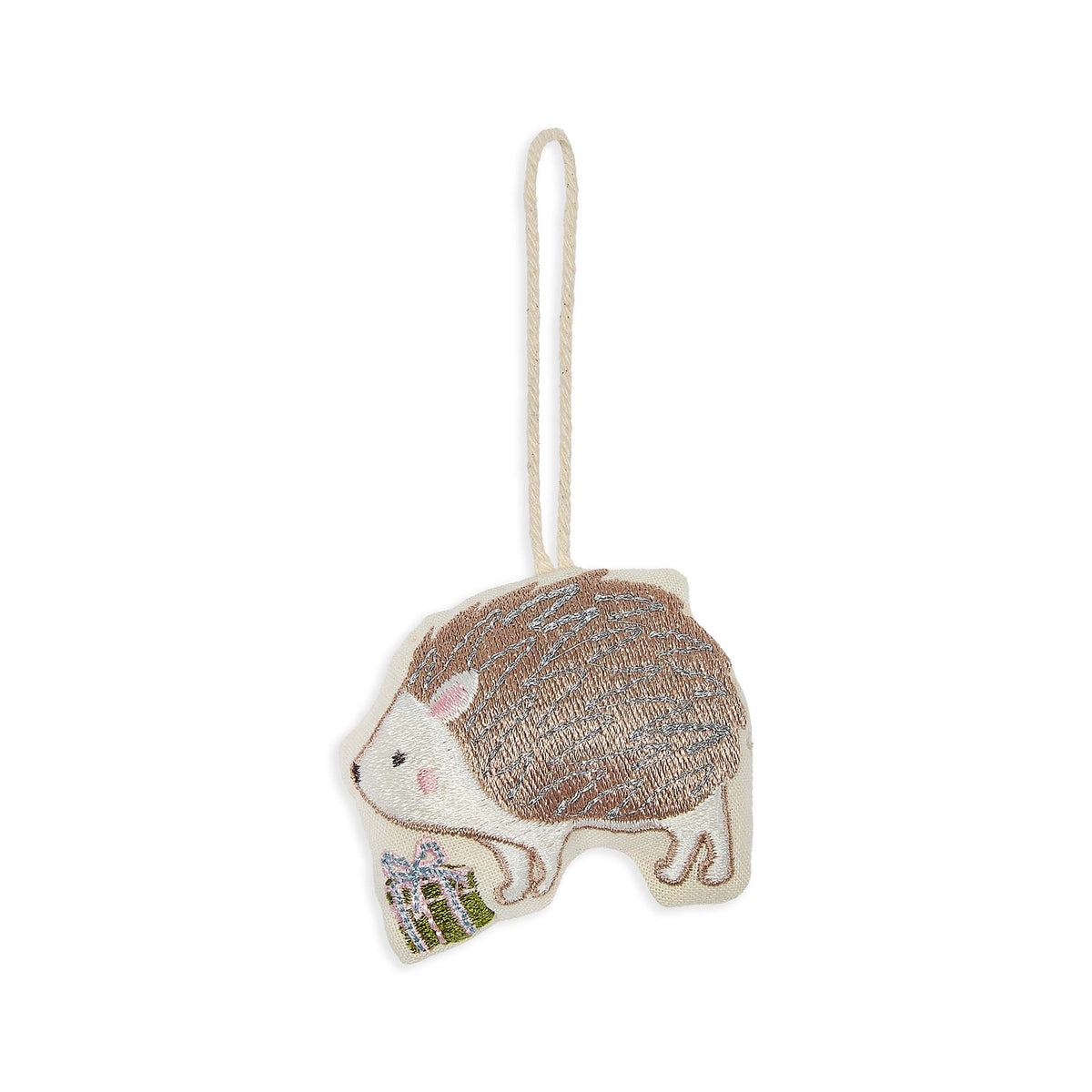 Embroidered Tree Decoration - Hedgehog