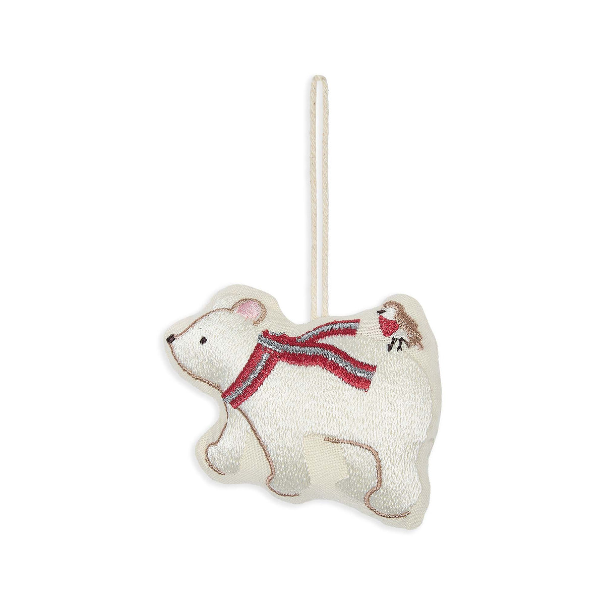Embroidered Tree Decoration - Polar Bear