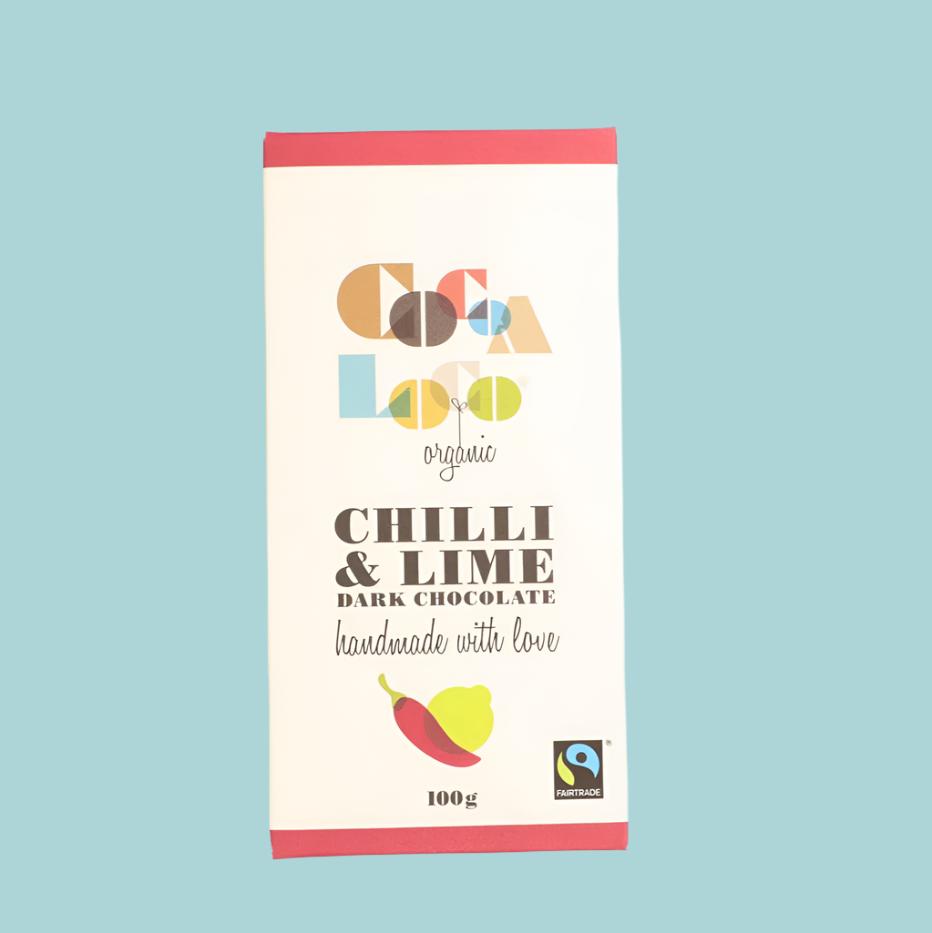 Cocoa Loco Organic Dark Chocolate Chilli Lime Bar 100g