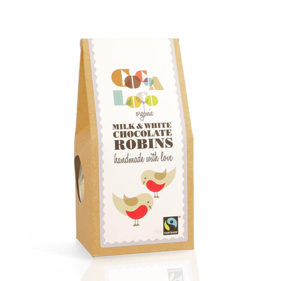 Milk and White Chocolate Robins 100g