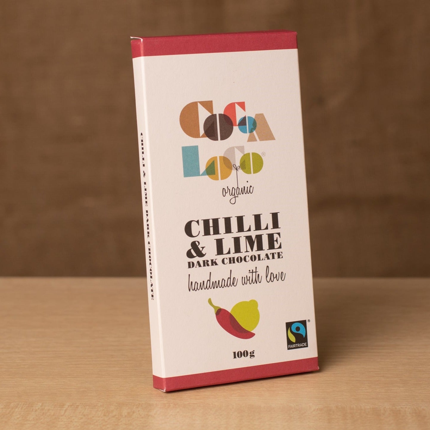 Cocoa Loco Organic Dark Chocolate Chilli Lime Bar 100g