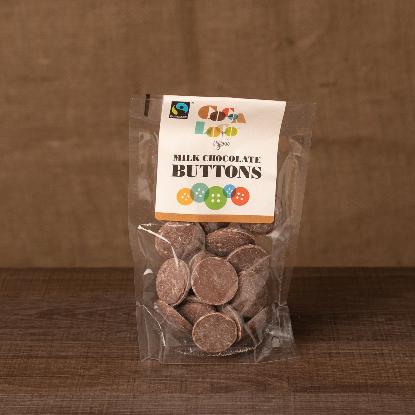 Cocoa Loco Organic Milk Chocolate Buttons 100g