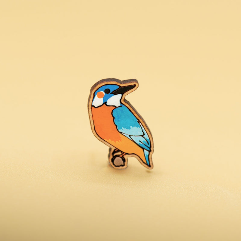 Hand-painted Wooden Pin Badge