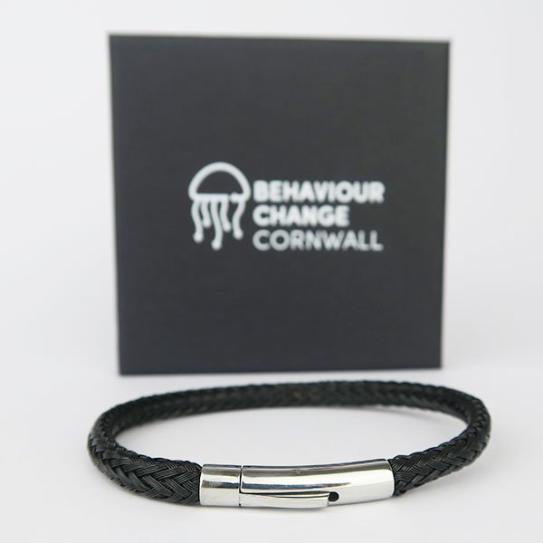 Behaviour Change Cornwall Coverack Beach Black Bracelet