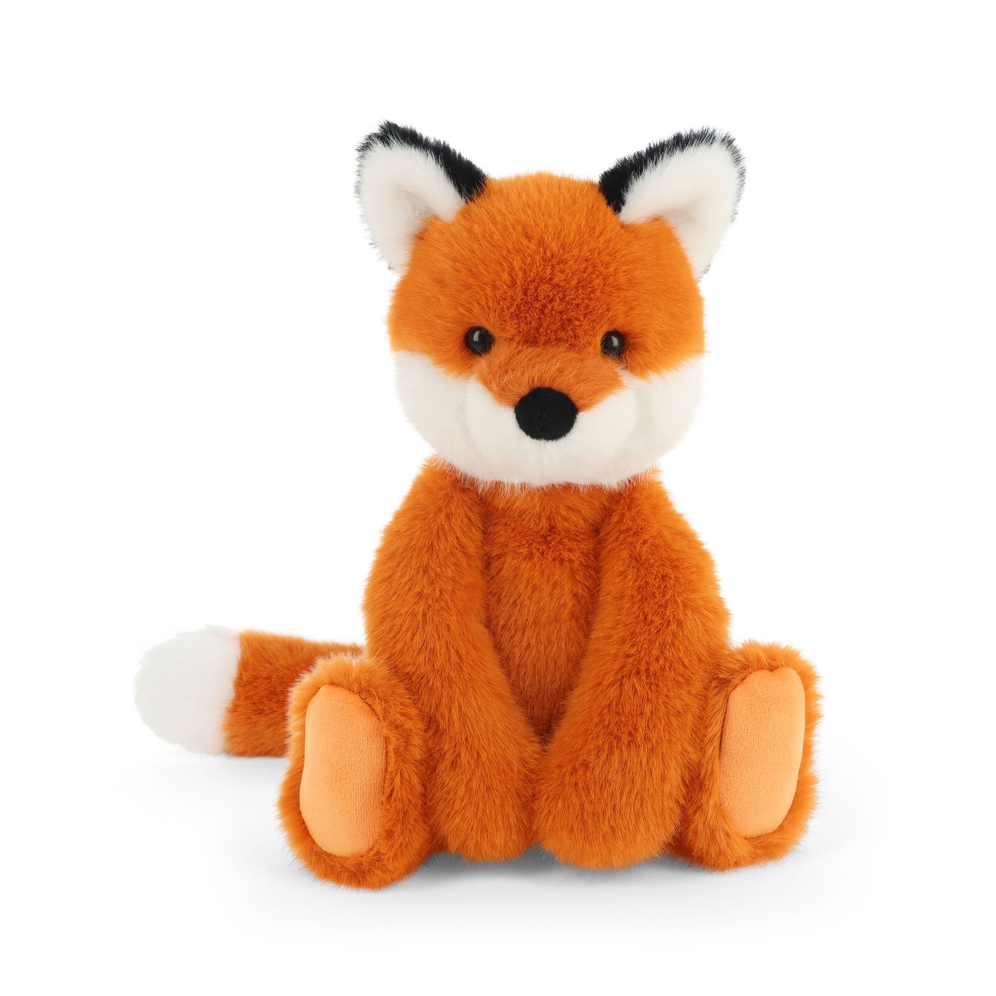 Fox plush toy sitting forward facing