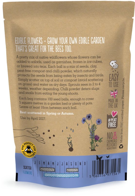 Seedball Wildflower Bag - Edible Flowers