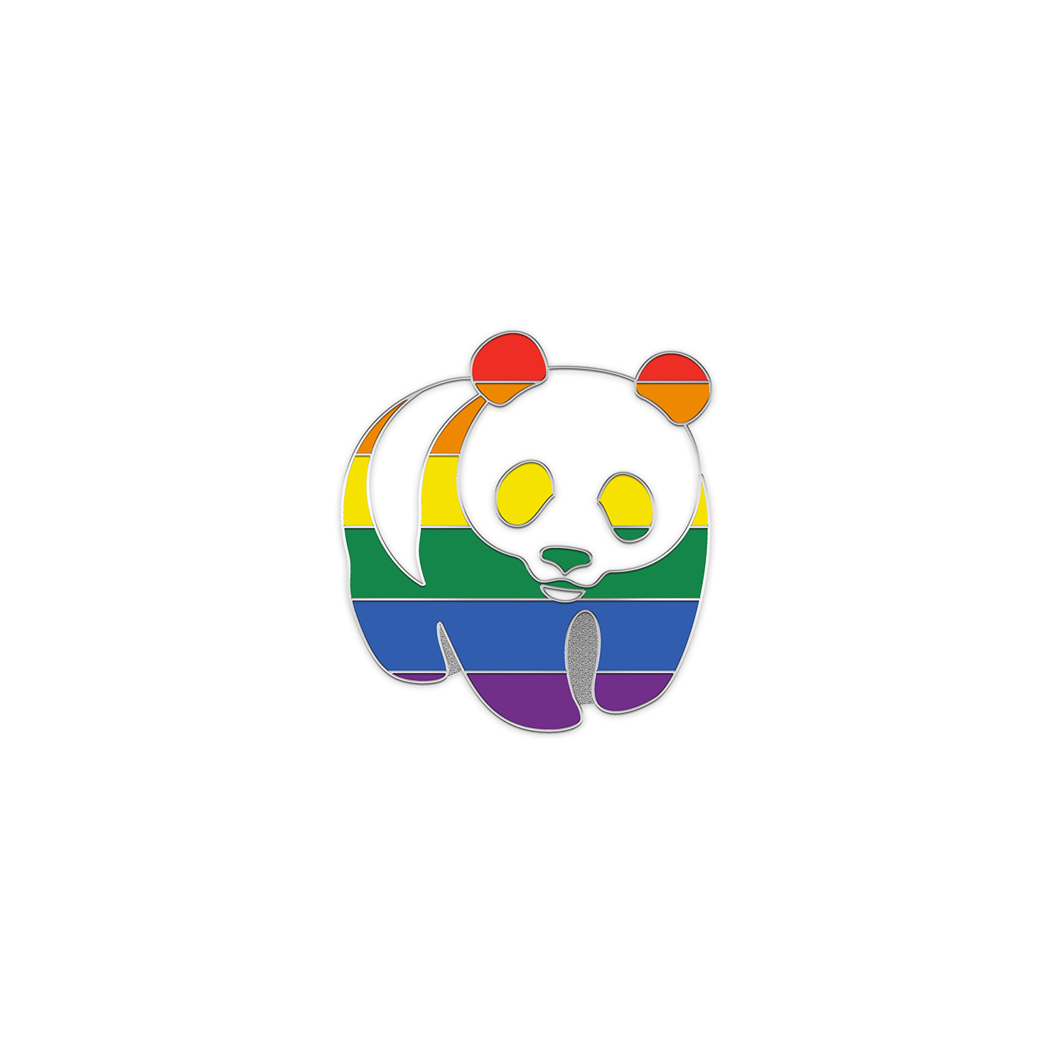 Rainbow Panda Pin Badge