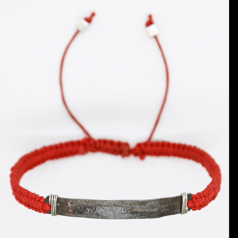 Hammered Snare Wire & Cord Bracelet