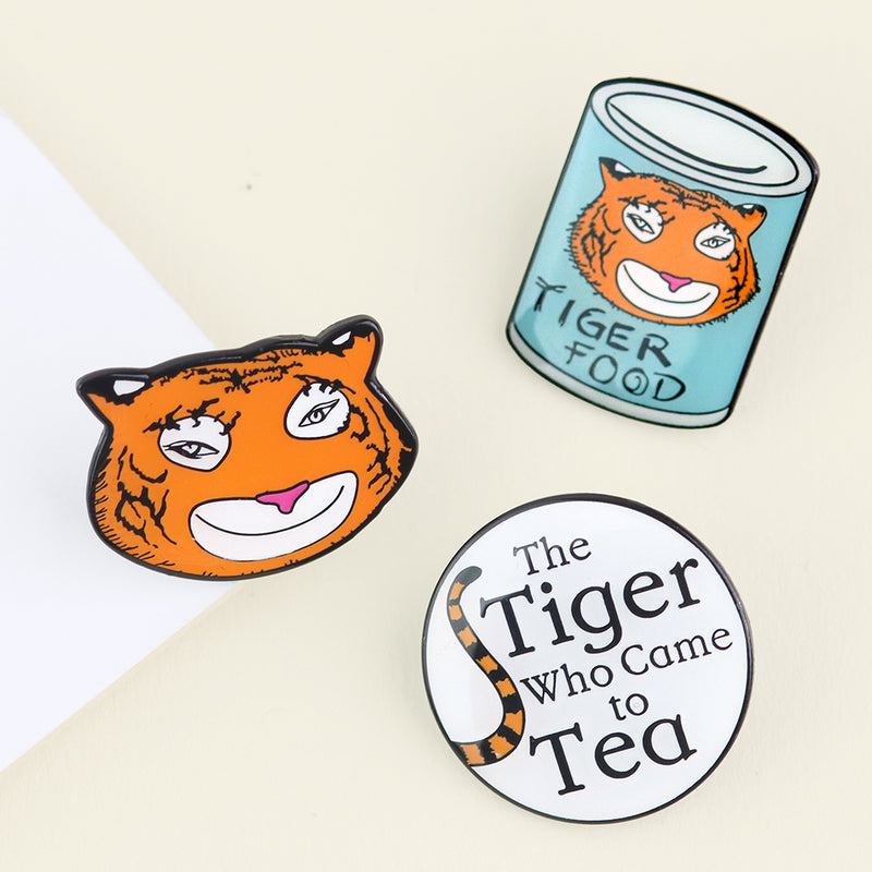 Special Edition The Tiger Who Came to Tea enamel pin trio
